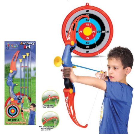 Kings Sport Toy Archery Bow And Arrow Set For Kids With Arrows, Target, And Quiver