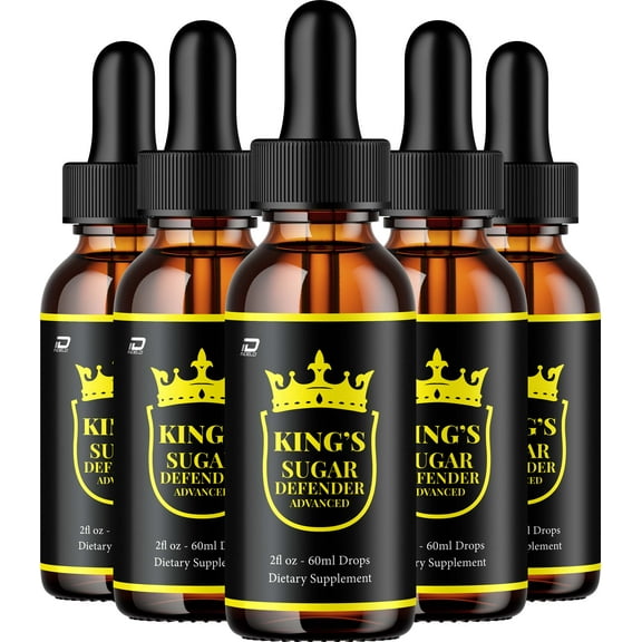 Kings Sugar Defender Liquid Drops Kings SugarDefender Natural Blend Healthy Organic Support, 5 Pack, 5 Month Supply
