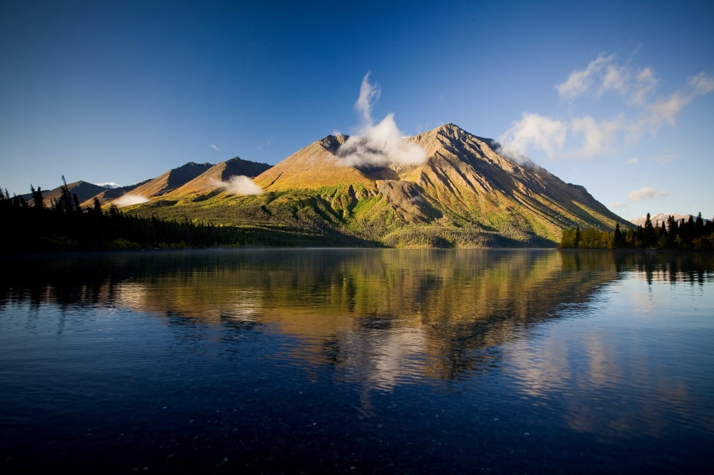 Kings Throne Mountain And Kathleen Lake Kluane National Park Yukon Canvas Art - John Sylvester Design Pics (17 x 11)