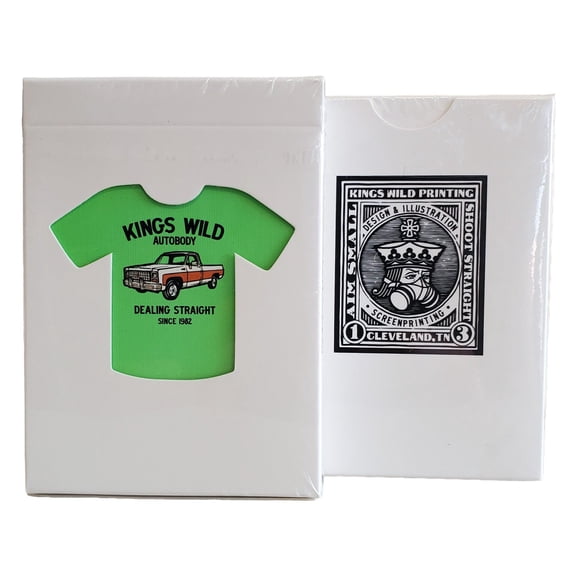 Kings Wild Project Auto Body Threads Luxury Playing Cards, Green Standard Edition, Premium Poker Size Custom Index Collectible Deck