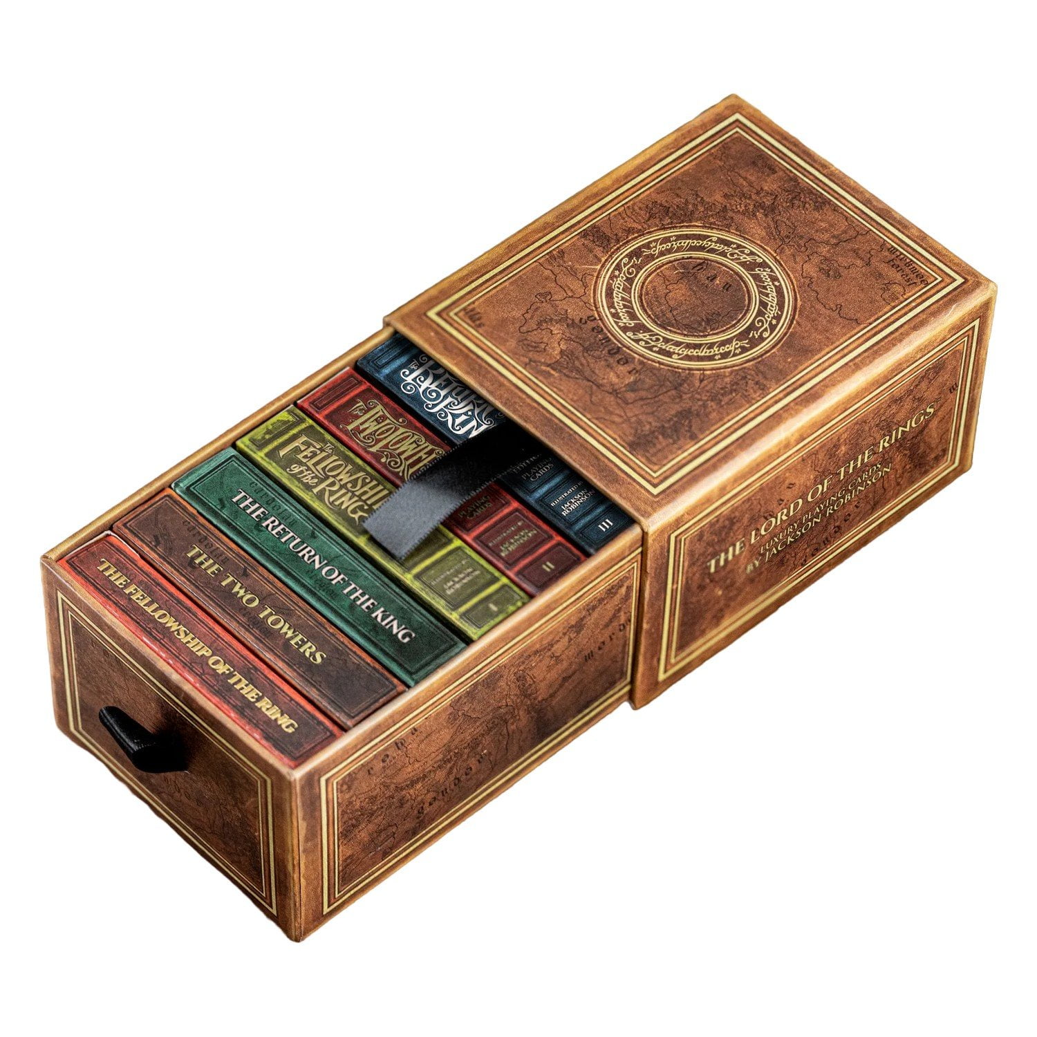 Kings Wild Project The Lord of the Rings Mixed Half Brick - Non Gilded 6-Deck Luxury Playing Cards Set with Custom Draw-Slide Box, Premium Collectible Gift Inspired by J.R.R. Tolkiens Middle Earth
