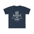 thumbnail image 1 of Kings are born in April Unisex T-shirt S-3XL Birthday boy, 1 of 2