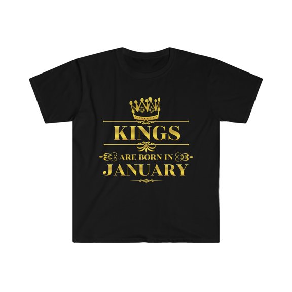 Kings are born in January Unisex T-shirt S-3XL Birthday boy