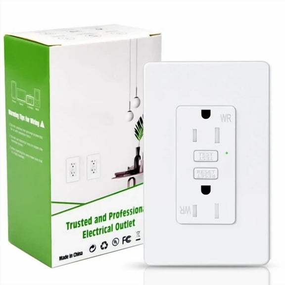 Kingsale4U 15 Amp 125-Volt Slim Gfci Outlet White Receptacle