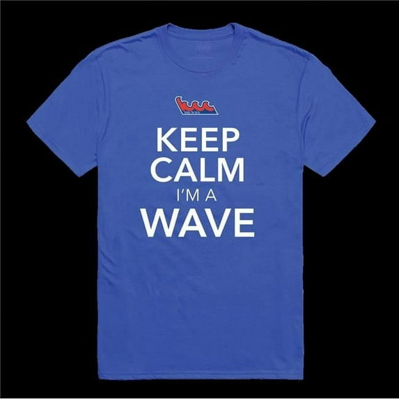 Kingsborough CC The Wave Keep Calm T-Shirt, Royal Blue - 2XL