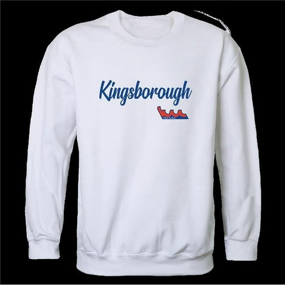 Kingsborough Community College The Wave Script Crewneck Sweatshirt, White - Extra Large