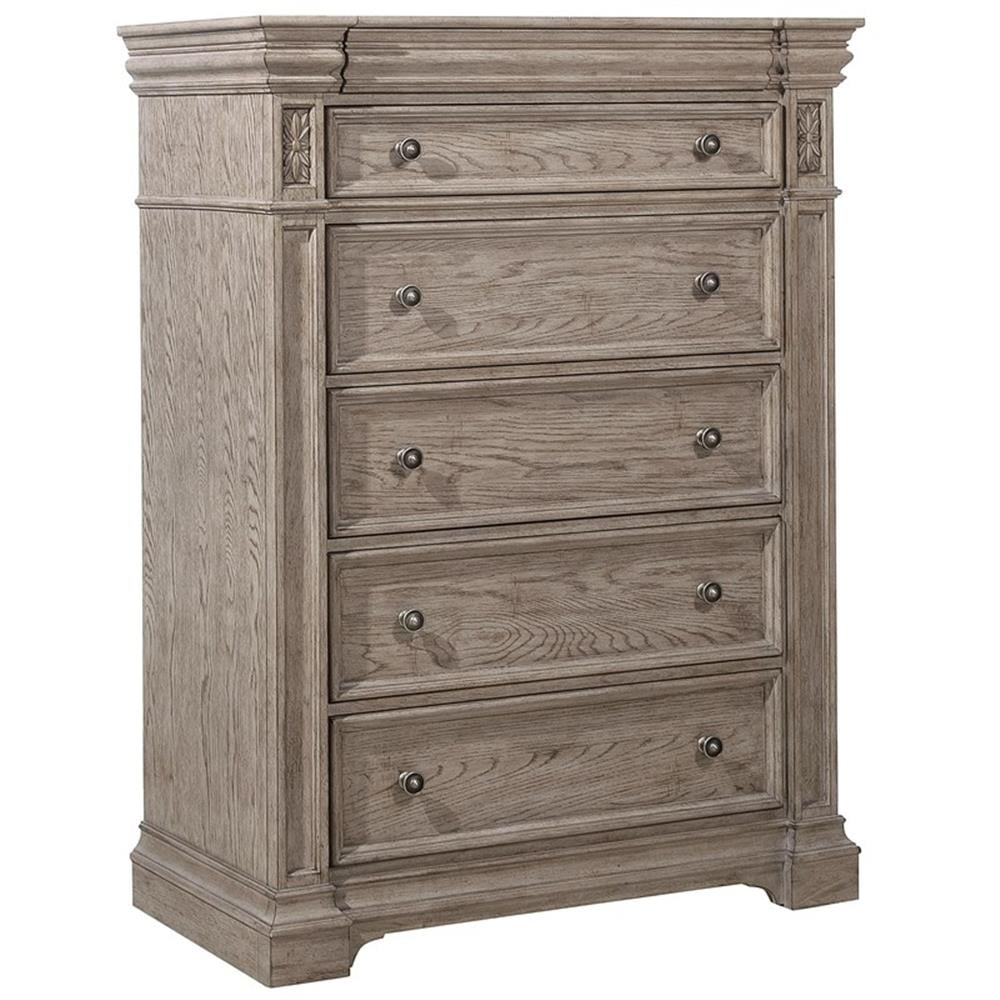 Kingsbury French Gray 6-Drawer Chest with Pewter Knobs