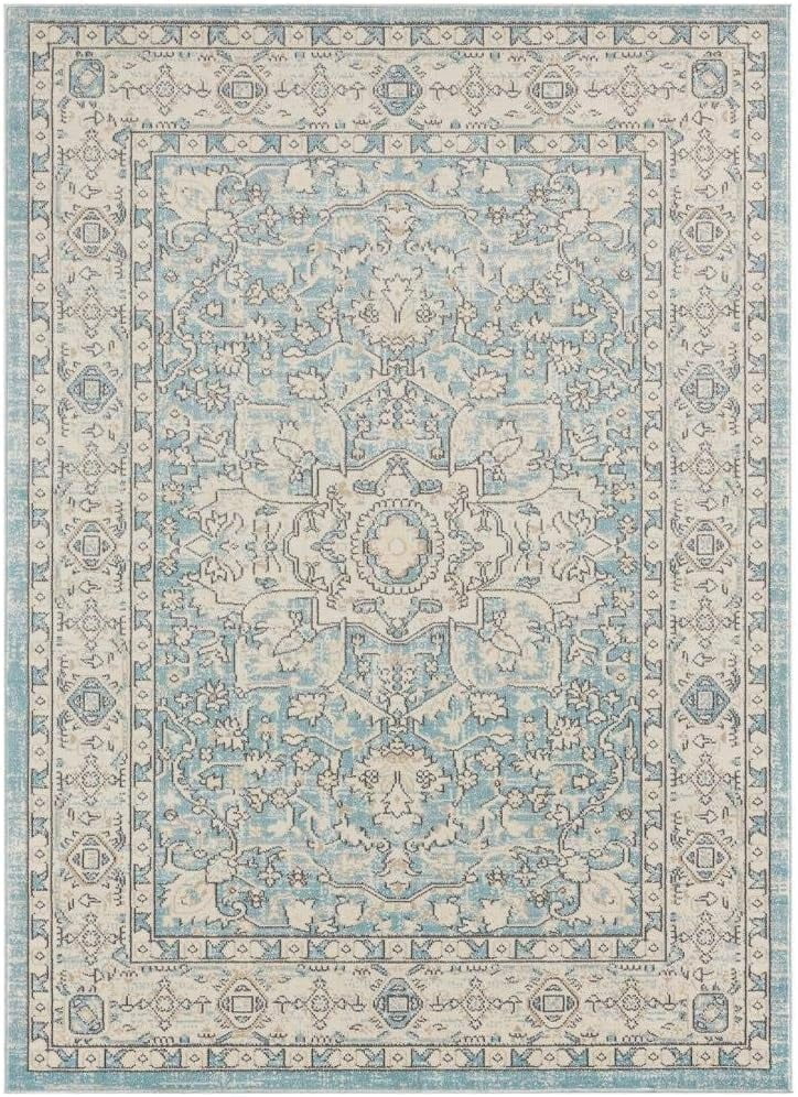Kingsbury Collection Oriental Blue Traditional 5X7 Area Rug