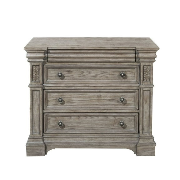 Kingsbury Four Wood Drawer Bachelor's Chest in Gray Finish by Pulaski Furniture