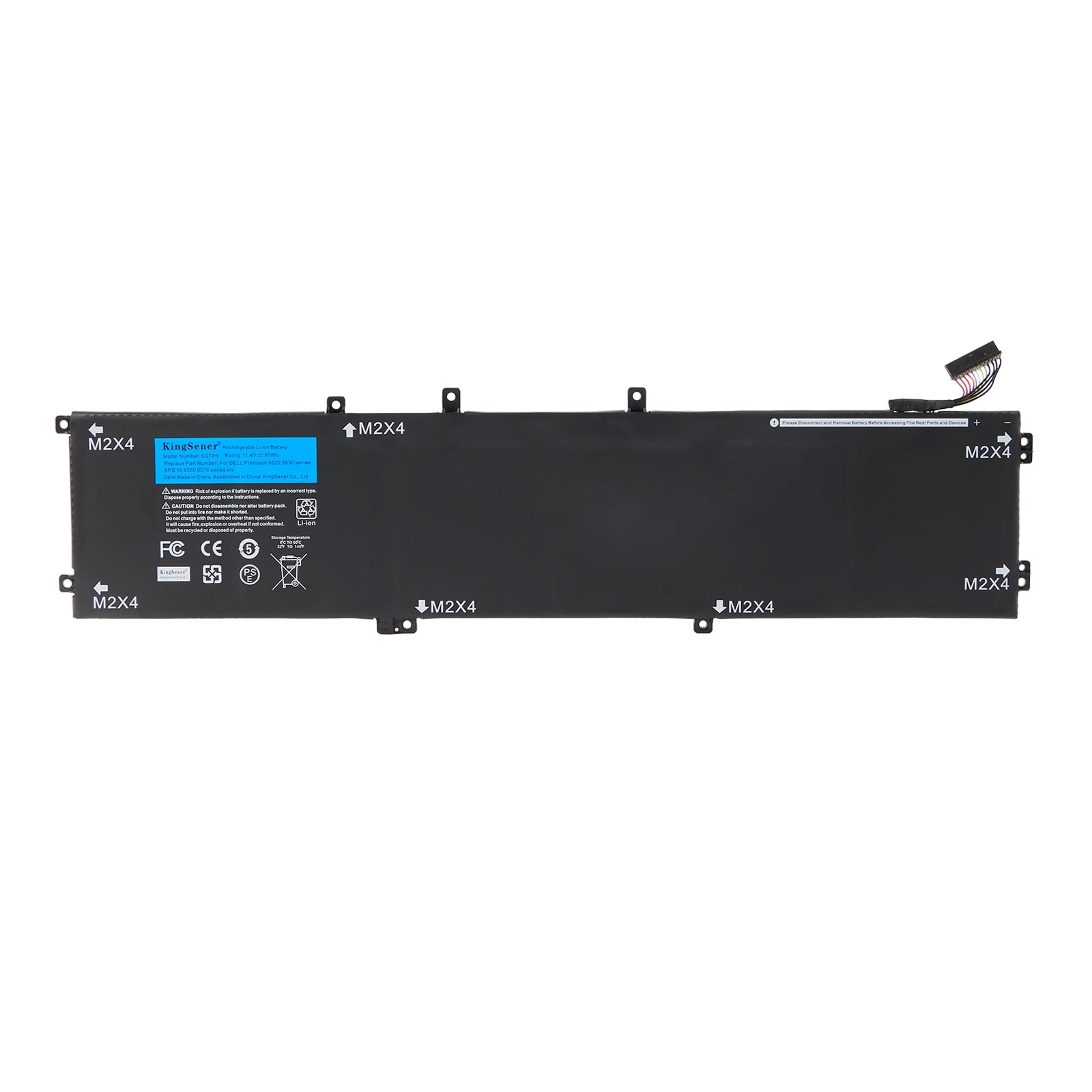 Batteria ASUNCELL 11.4V/97Wh Per Dell XPS 15 9550/9560/9570 E Precision 5510/5520/5530 – 6GTPY 5041C, Garanzia 1 Anno