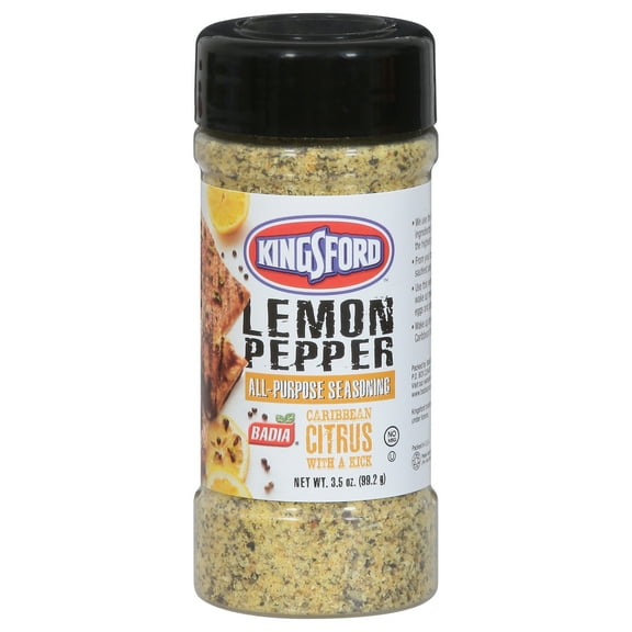 Badia Spices Kingsford Lemon Pepper All-Purpose Seasoning Caribbean Citrus with a Kick 3.5 oz