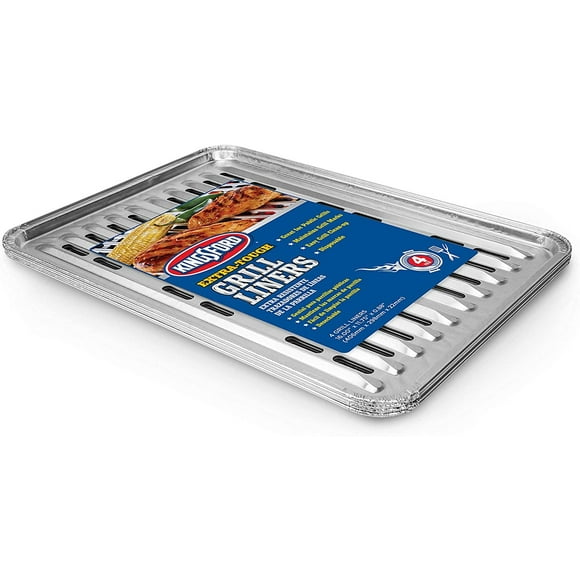 Kingsford Extra Heavy Duty Aluminum Grill Liners, Disposable, 4 Pack
