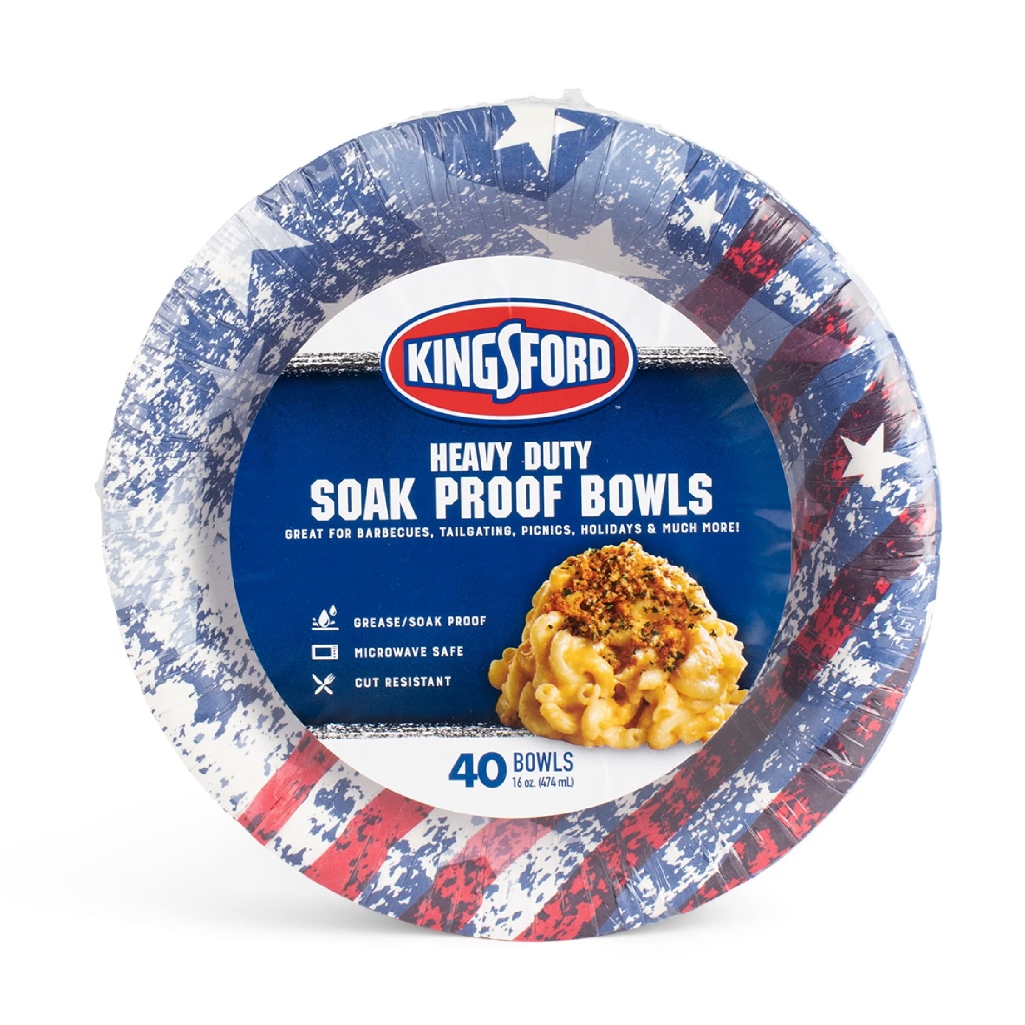 Kingsford Heavy Duty Soak Proof HYZ01 Paper Bowls, 16 oz 40 Count