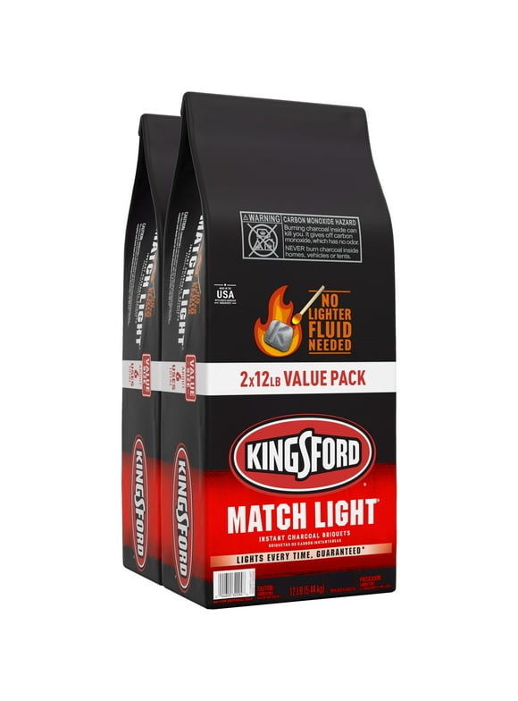 Kingsford Match Light Instant Charcoal Briquettes, 12 lbs, 2 Pack