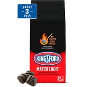 Kingsford Match Light Charcoal Briquettes, Fast Lighting BBQ Charcoal for Grilling, Authentic Wood Smoke Flavor, 12 lbs