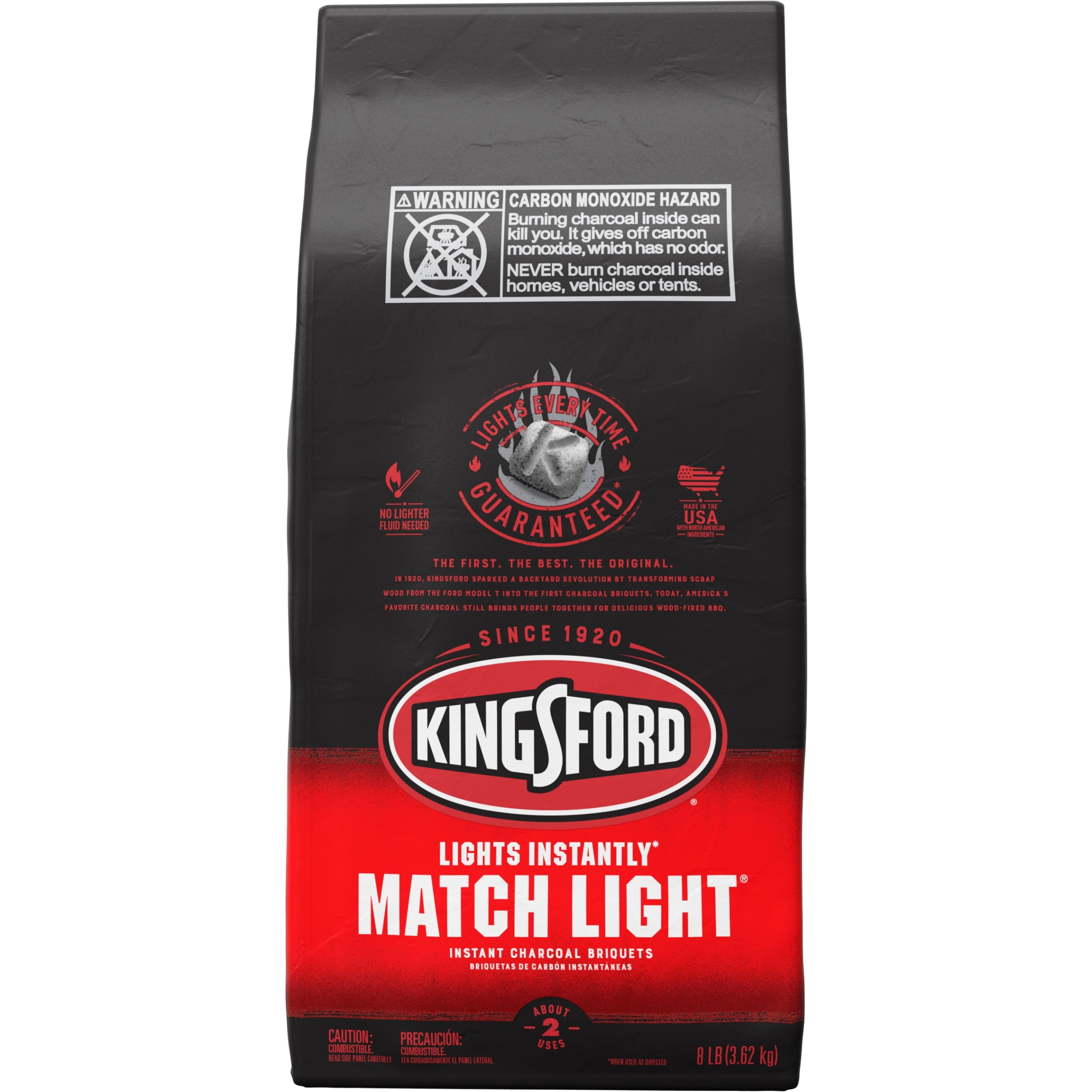 Kingsford Match Light Instant Charcoal Briquettes BBQ Charcoal for Grilling 8 Pounds