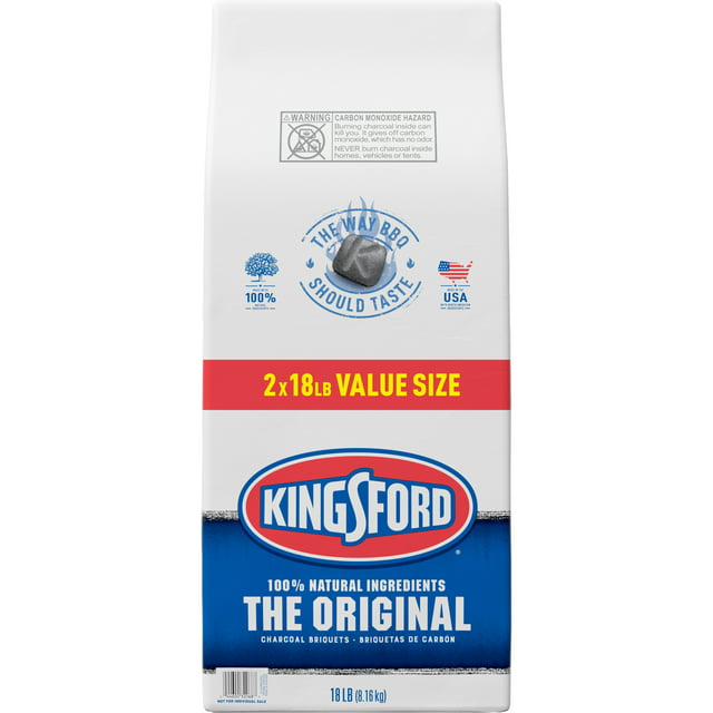 Kingsford Original Charcoal Briquettes, 18 lb (2 pack)