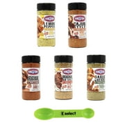 Kingsford All Purpose Seasoning Variety Bundle (1) of each -  Original No Salt, Cajun Style, Lemon Pepper, Kingsford Original, Kingsford Garlic & Herbs, (1) Eselect Measuring Spoon