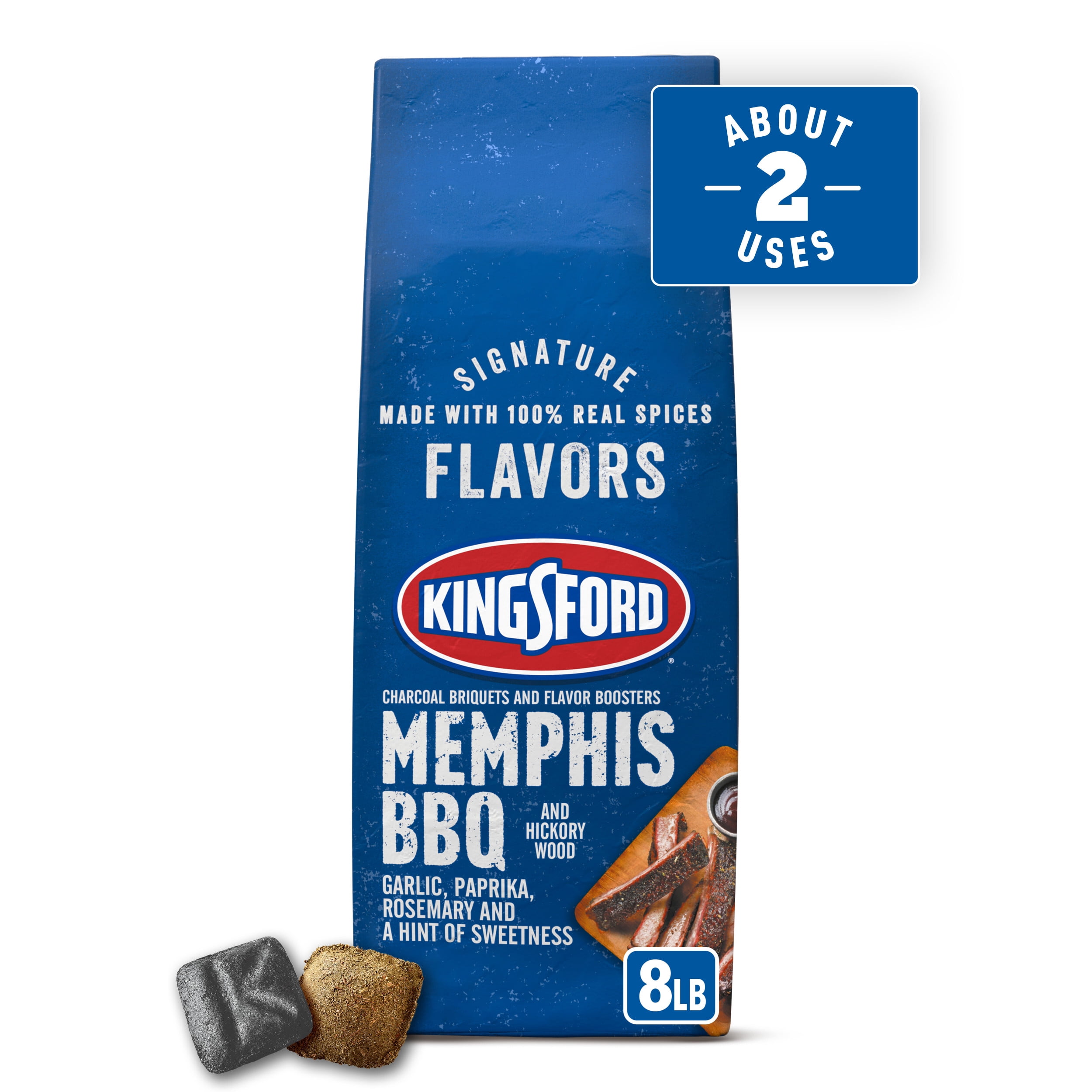 Kingsford Signature Flavors Charcoal Briquettes, Memphis BBQ and Hickory Wood with Garlic