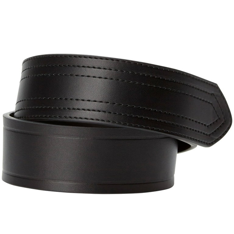 BLACK LEATHER VELCRO-CLOSURE BELT