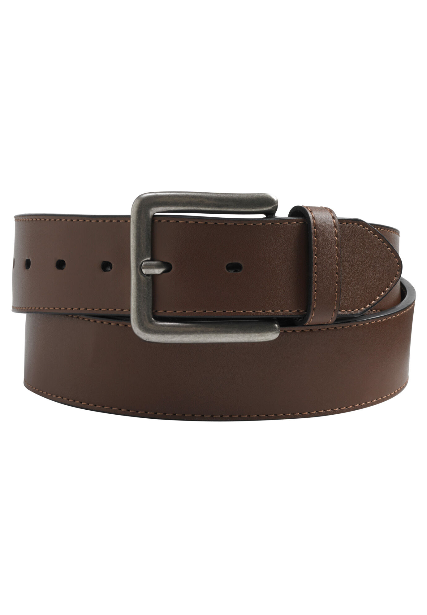 Kingsize Men's Big & Tall Casual Stitched Edge Leather Belt - image 1 of 2