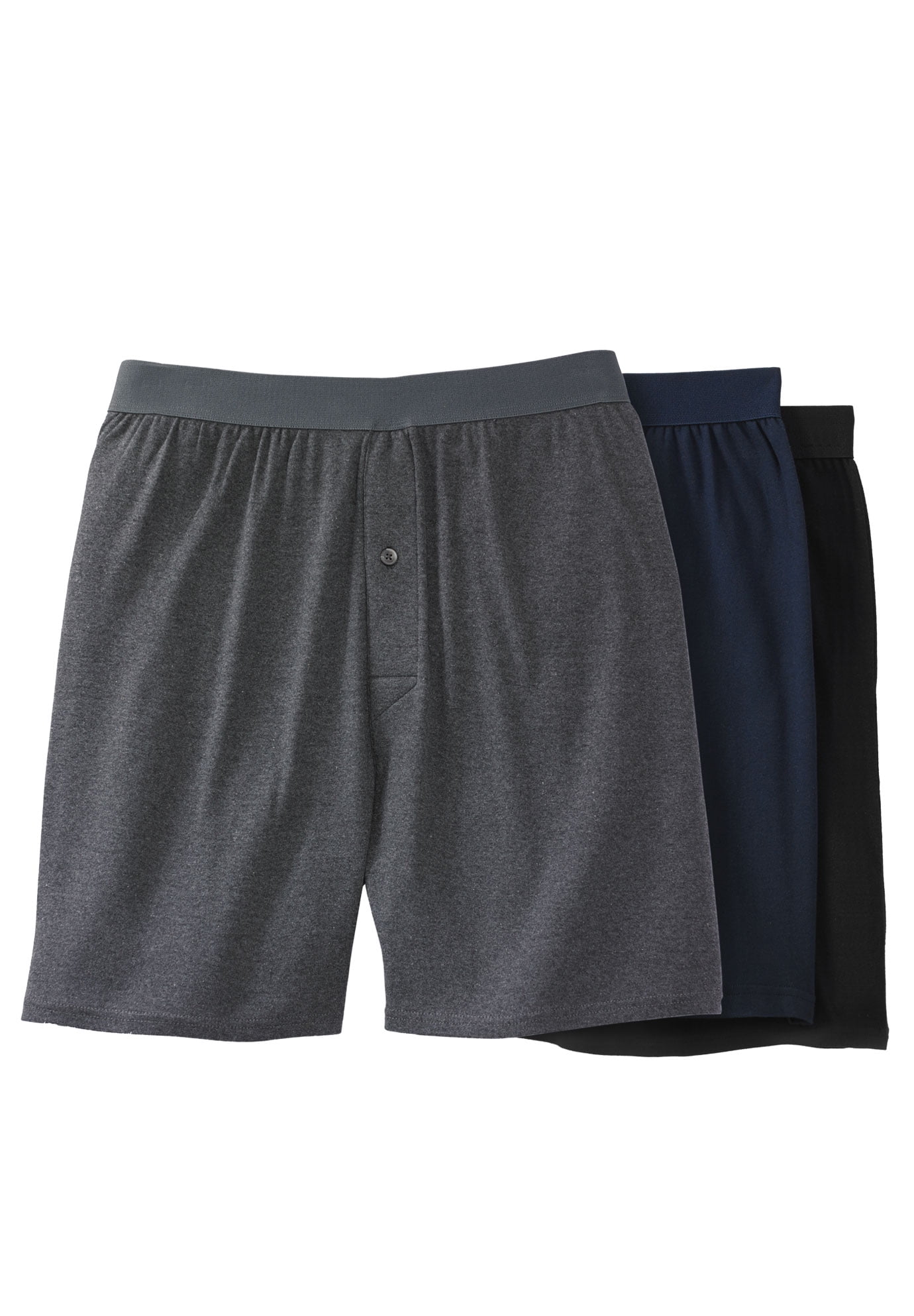 Kingsize Men's Big & Tall Cotton Boxers Multipack Big 5XL, Classic Assorted Basic (3 Pack