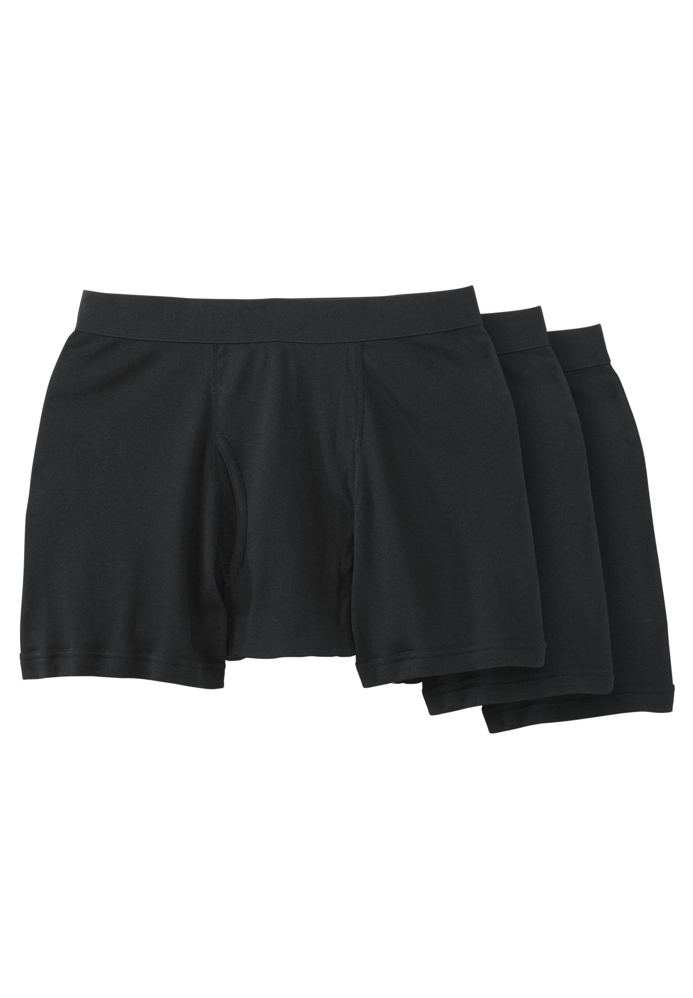 Kingsize Men's Big & Tall Cotton Mid-Length Briefs 3-Pack Underwear 