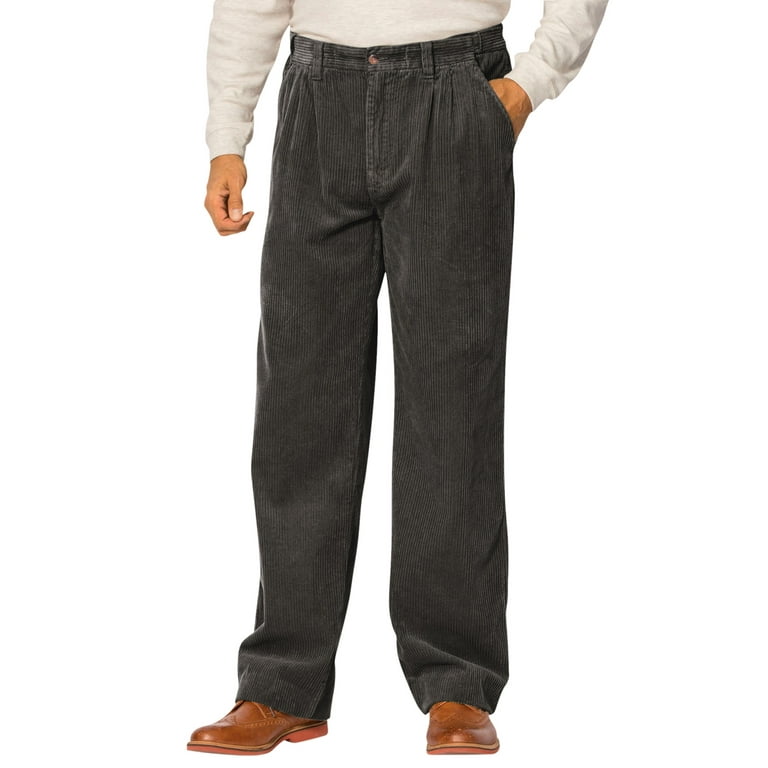 Big and tall pleated corduroy pants clearance