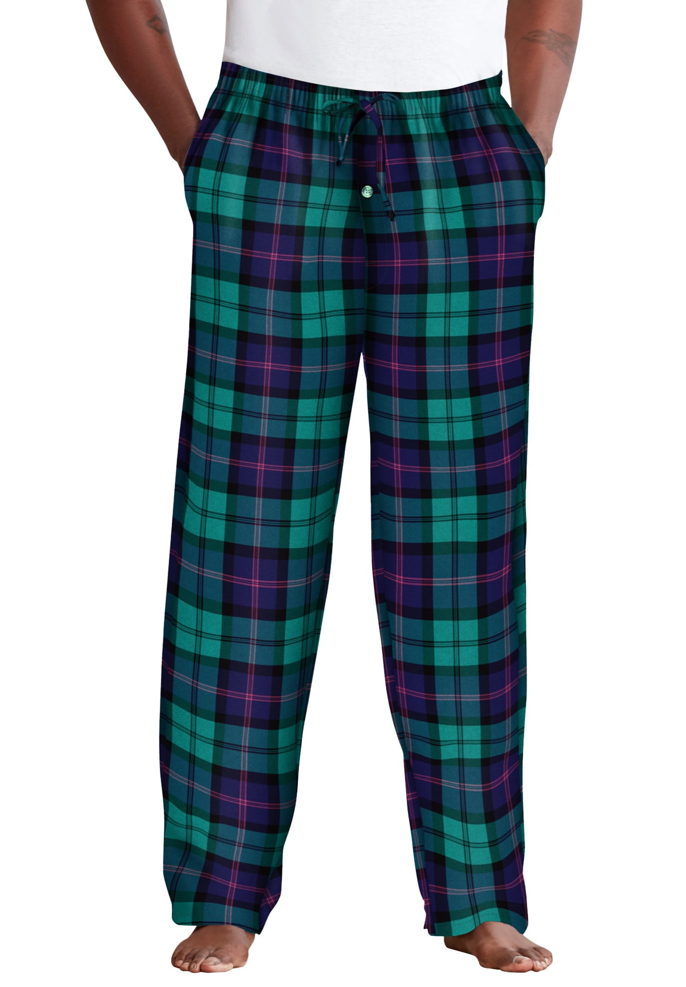 Kingsize Men's Big & Tall Flannel Plaid Pajama Pants Pajama Bottoms