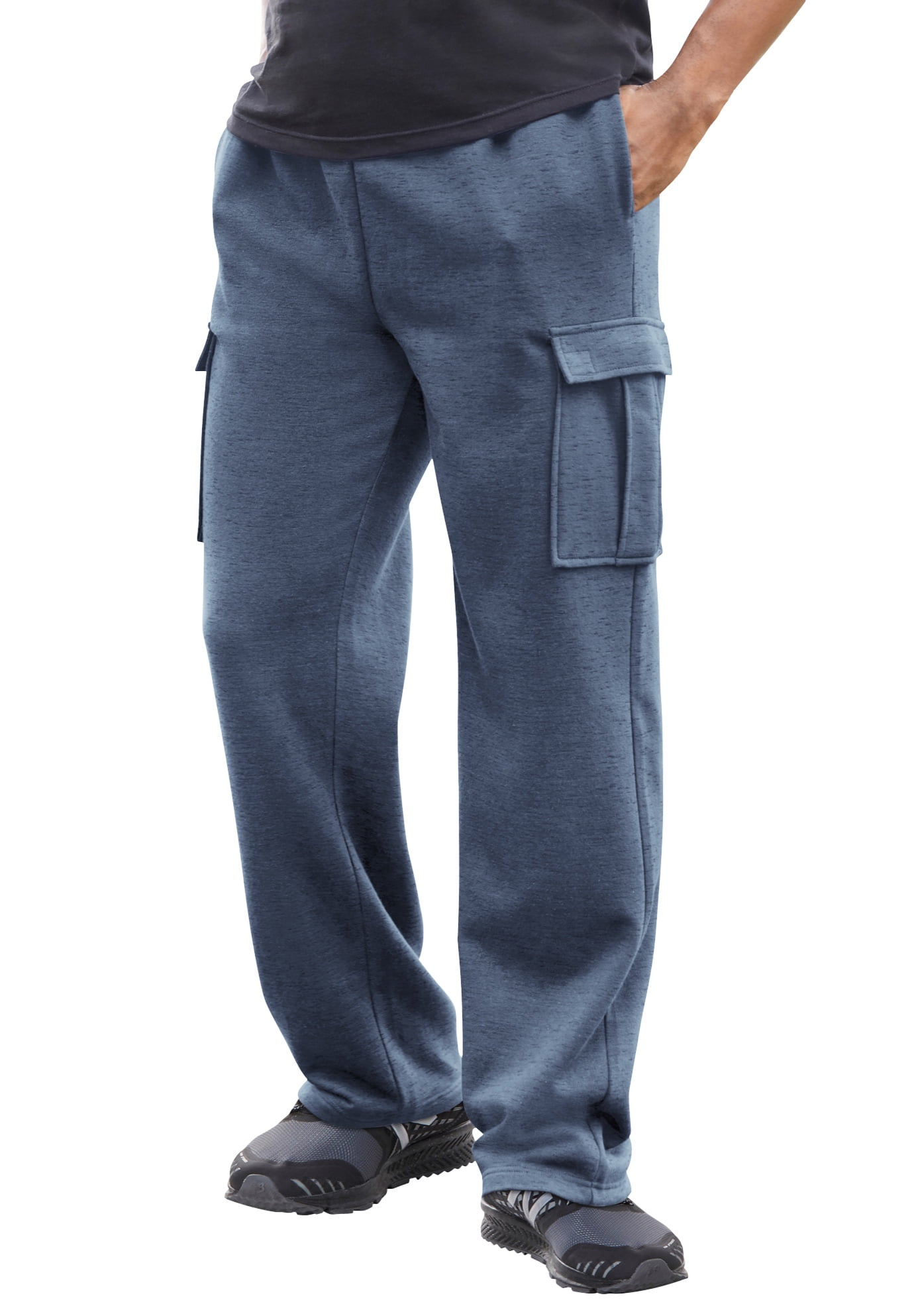 KingSize Men's Big & Tall Relaxed Fit Cargo Denim Sweatpants - Tall - L,  Stonewash Jeans at  Men's Clothing store