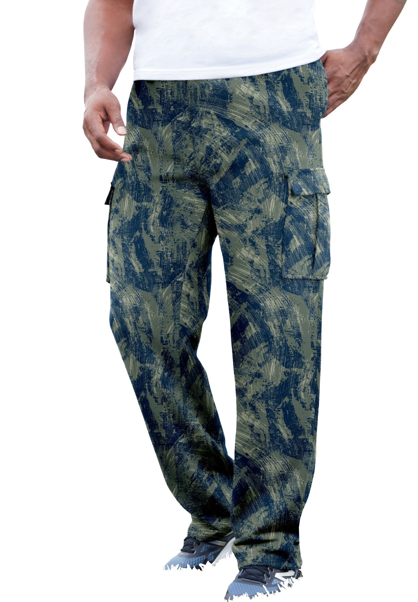 Kingsize Men s Big Tall Fleece Cargo Sweatpants Walmart