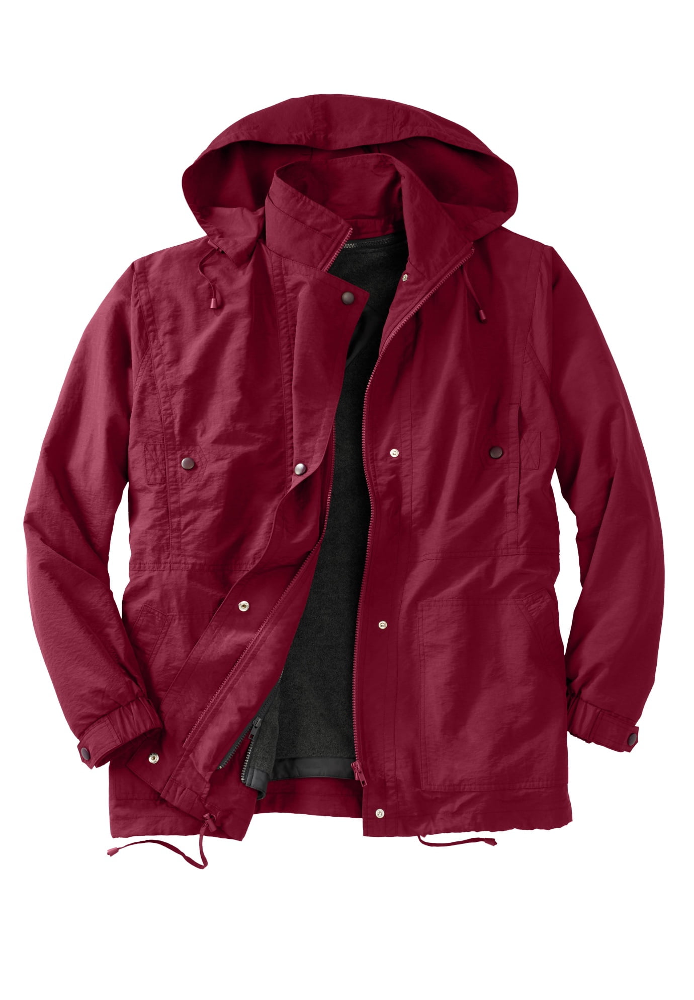Kingsize Men s Big Tall Fleece Lined Taslon Anorak Walmart