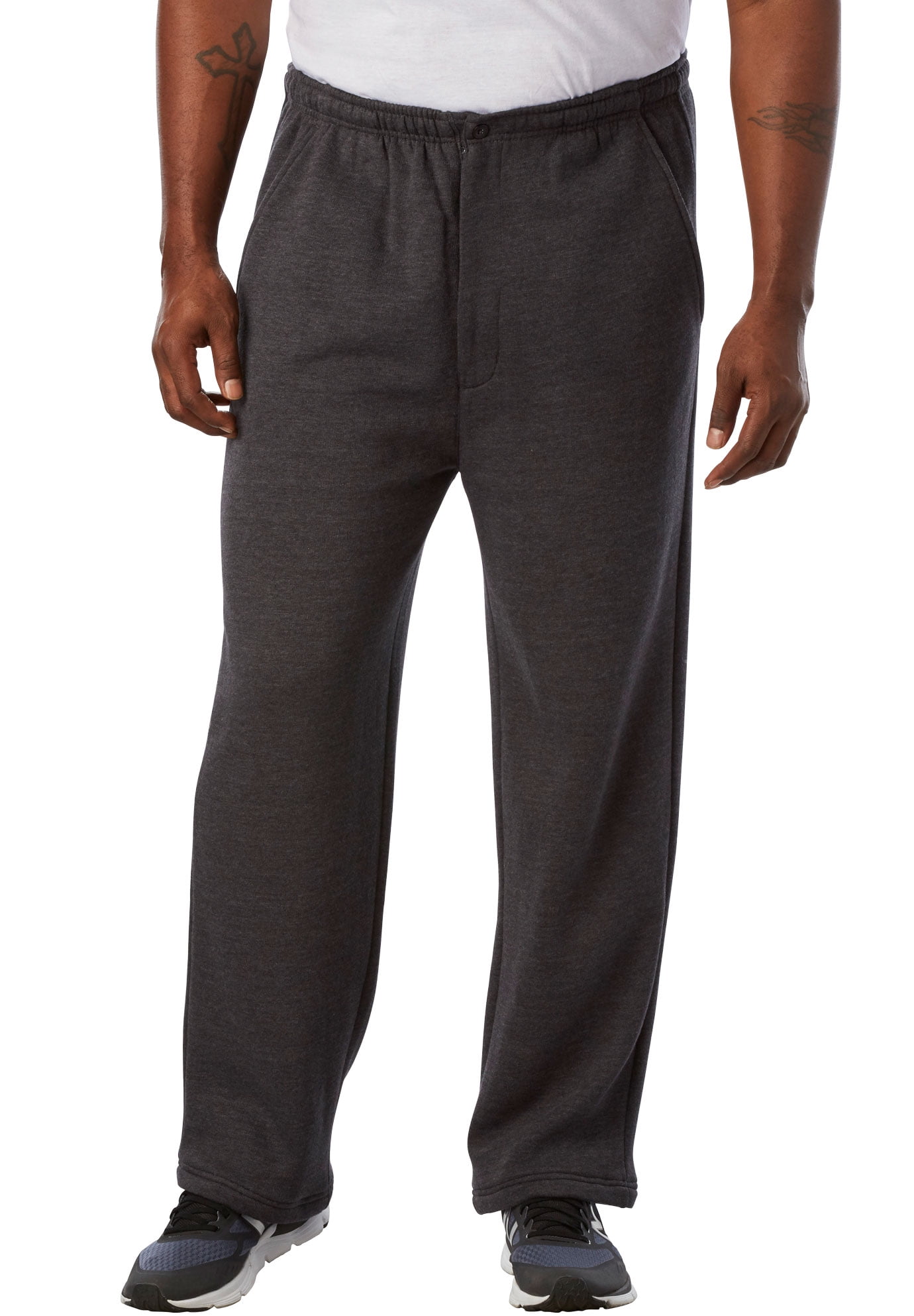 Mens fleece sweatpants hotsell with zipper fly