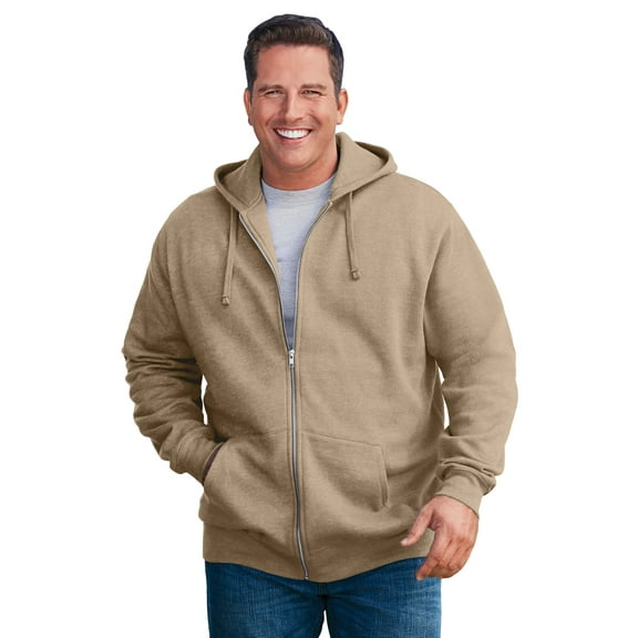 Kingsize Men's Big & Tall Fleece Zip-front Hoodie Jacket