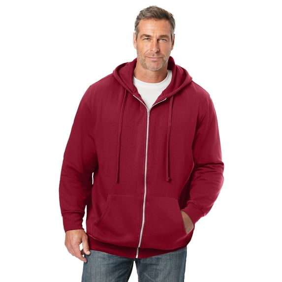 Kingsize Men's Big & Tall Fleece Zip-front Hoodie Jacket