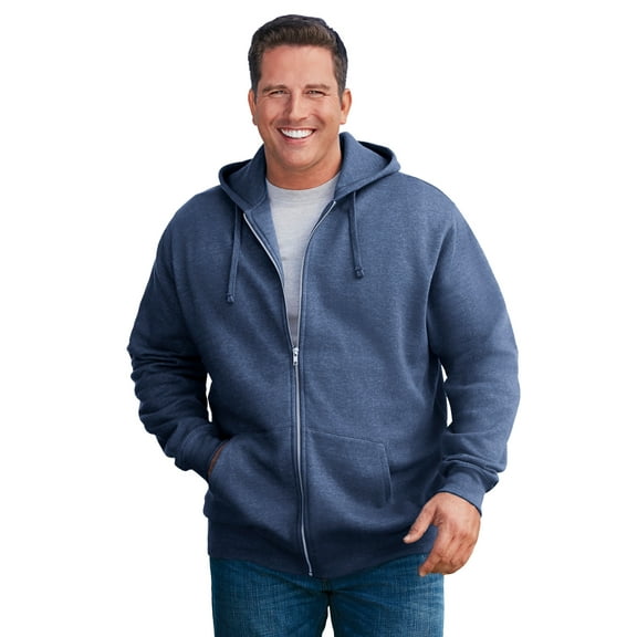Kingsize Men's Big & Tall Fleece Zip-front Hoodie Jacket
