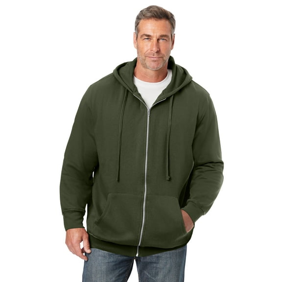 Kingsize Men's Big & Tall Fleece Zip-front Hoodie Jacket