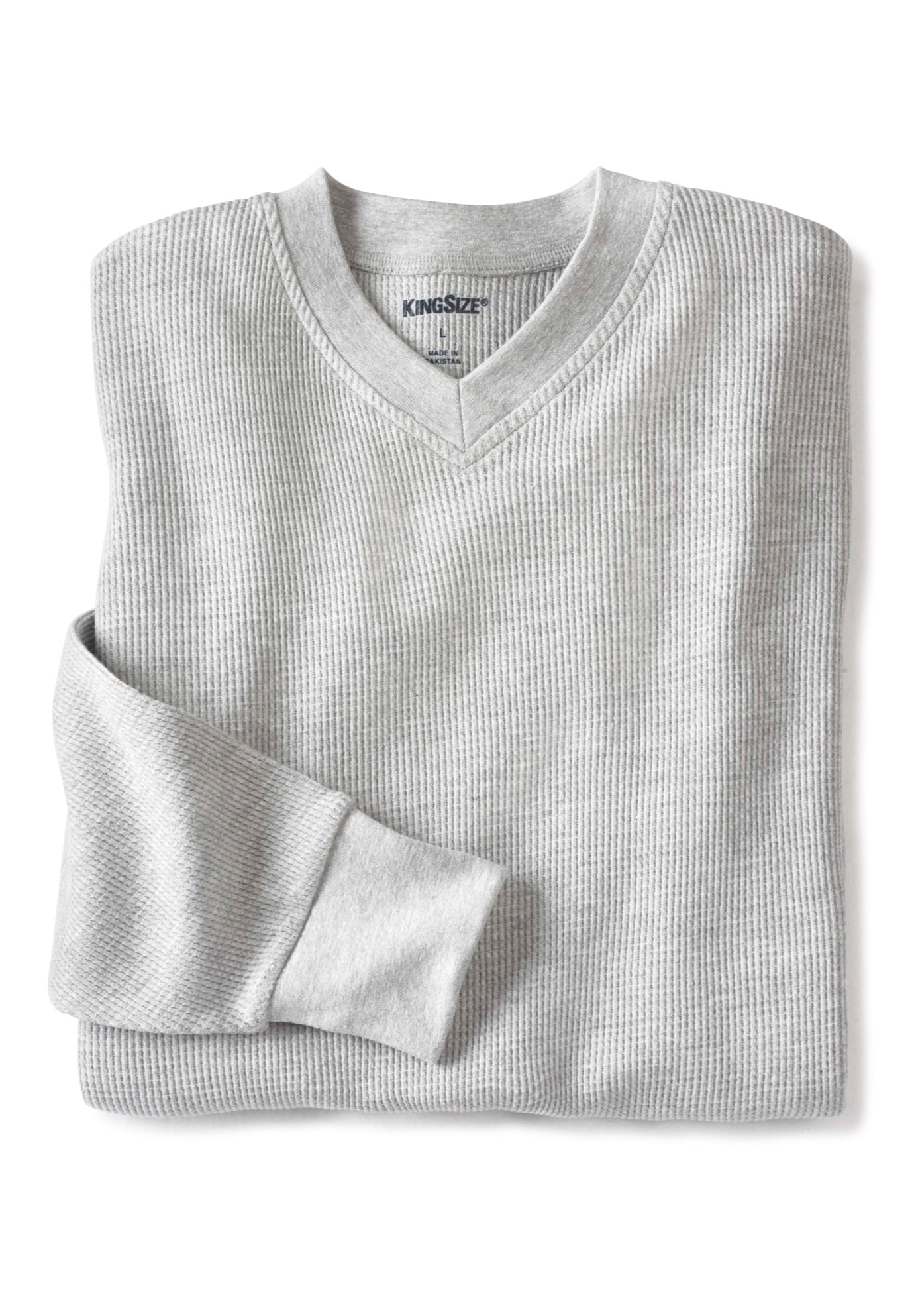 Kingsize Men's Big & Tall Heavyweight Thermal Underwear VNeck Tee Long Underwear Top