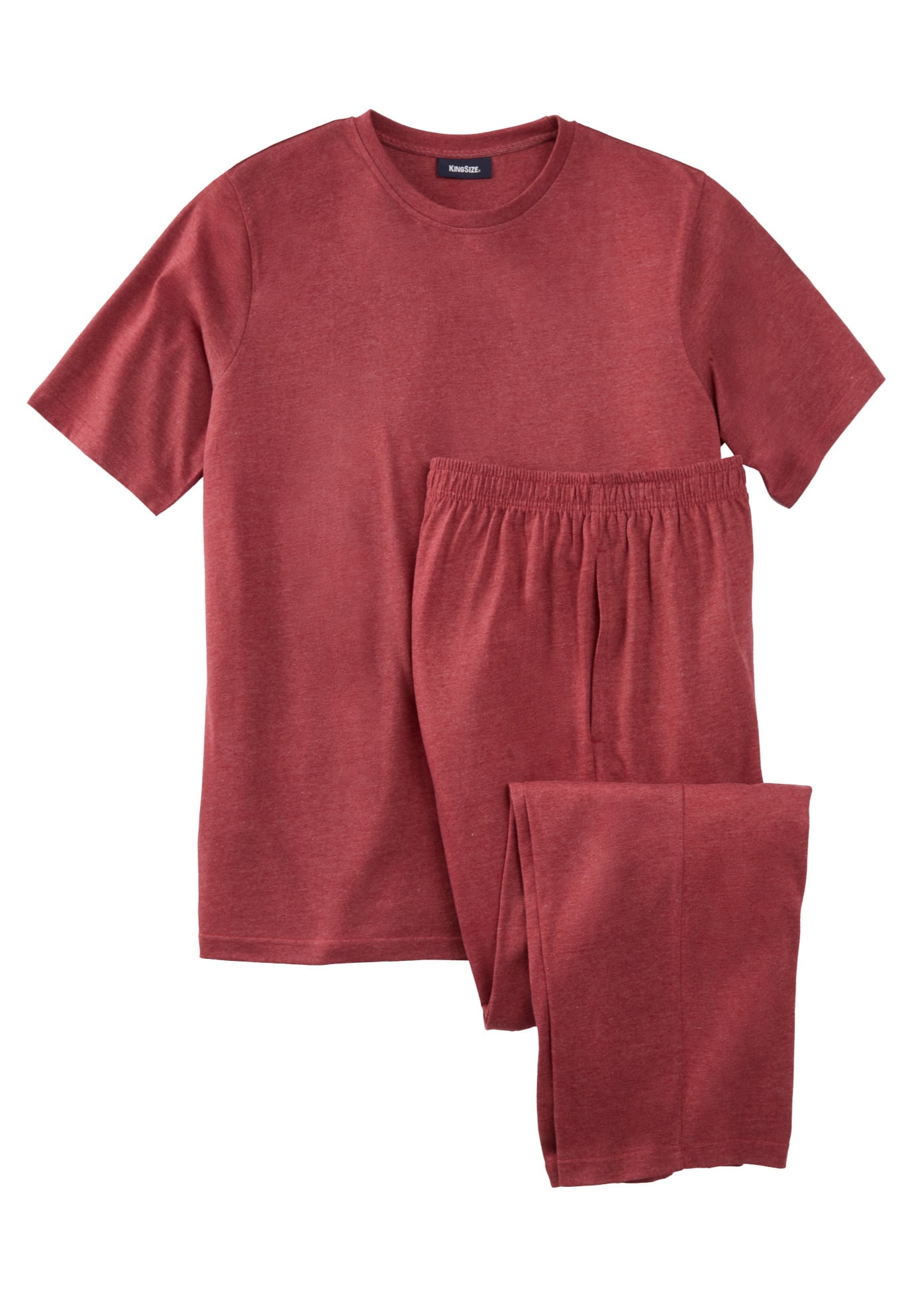 Kingsize Men's Big & Tall Jersey Knit Plaid Pajama Set Pajamas