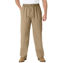 AdBFJAF Mens Casual Pants Elastic Waist Big and Tall Men's Solid Color ...