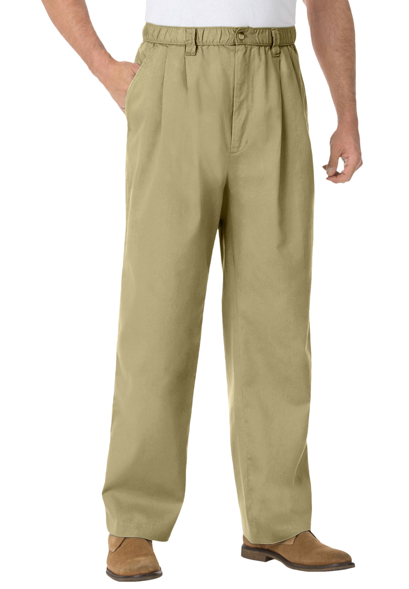 Kingsize Men's Big & Tall Knockarounds FullElastic Waist Pleated Pants