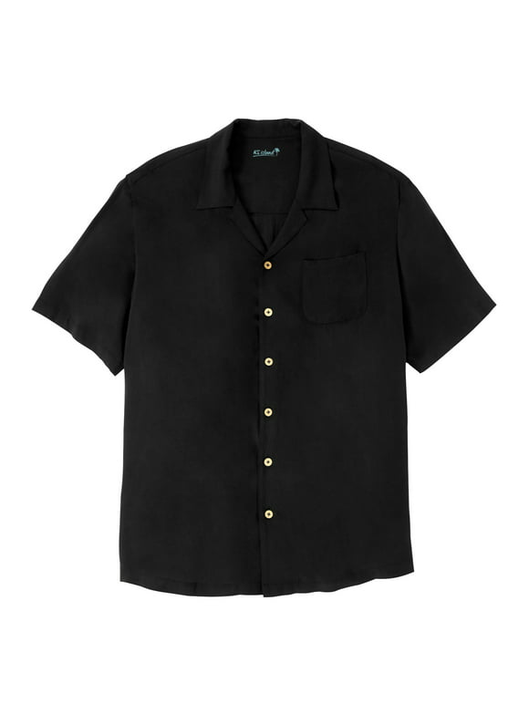 Kingsize Men's Big & Tall Ks Island Solid Rayon Short-Sleeve Shirt