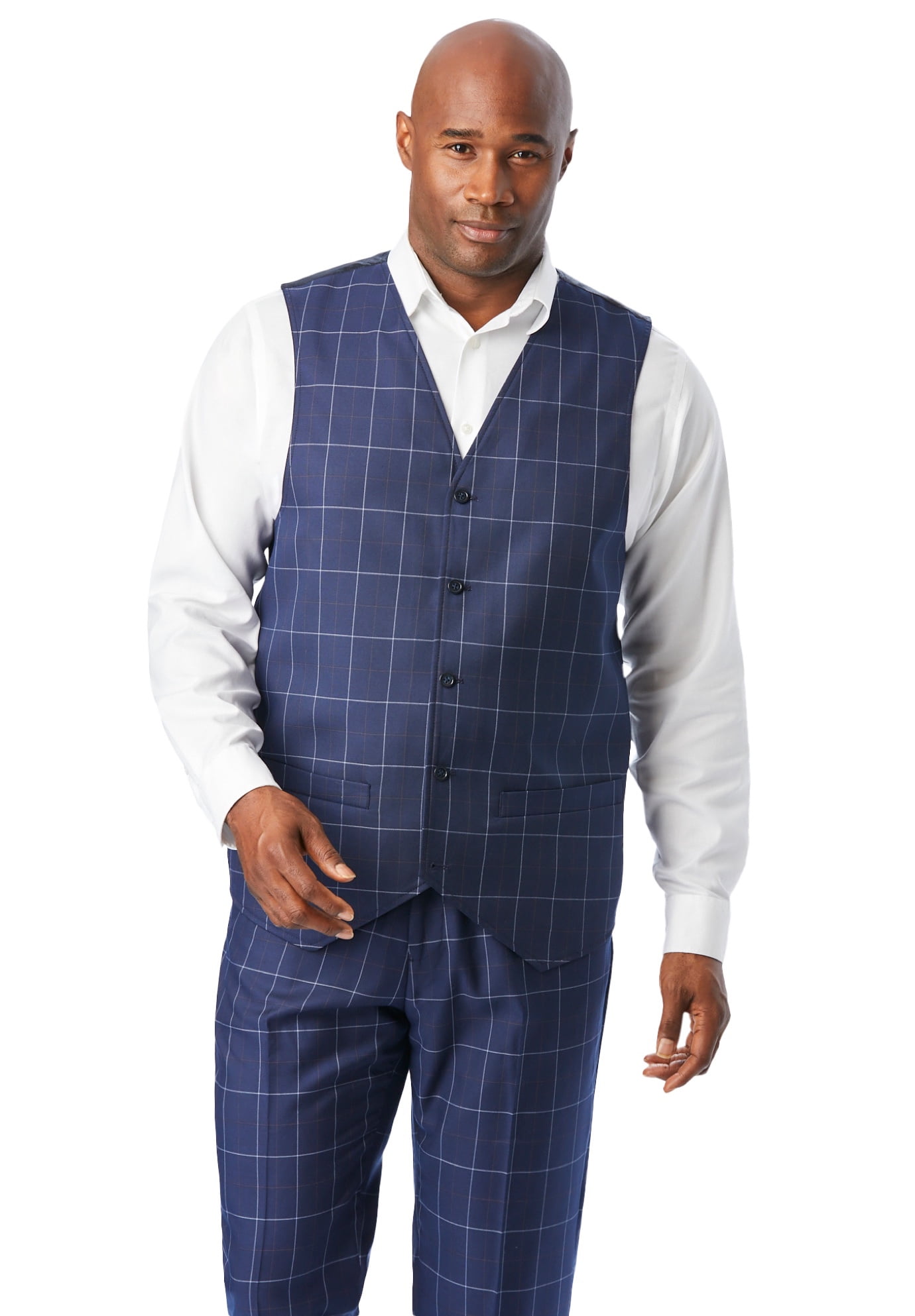 Kingsize Men's Big & Tall Ks Signature Easy Movement 5Button Suit Vest
