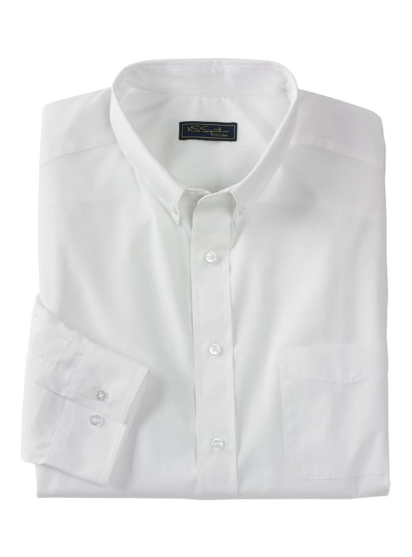 Kingsize Men's Big & Tall Ks Signature Wrinkle-Free Long-Sleeve Button-Down Collar Dress Shirt