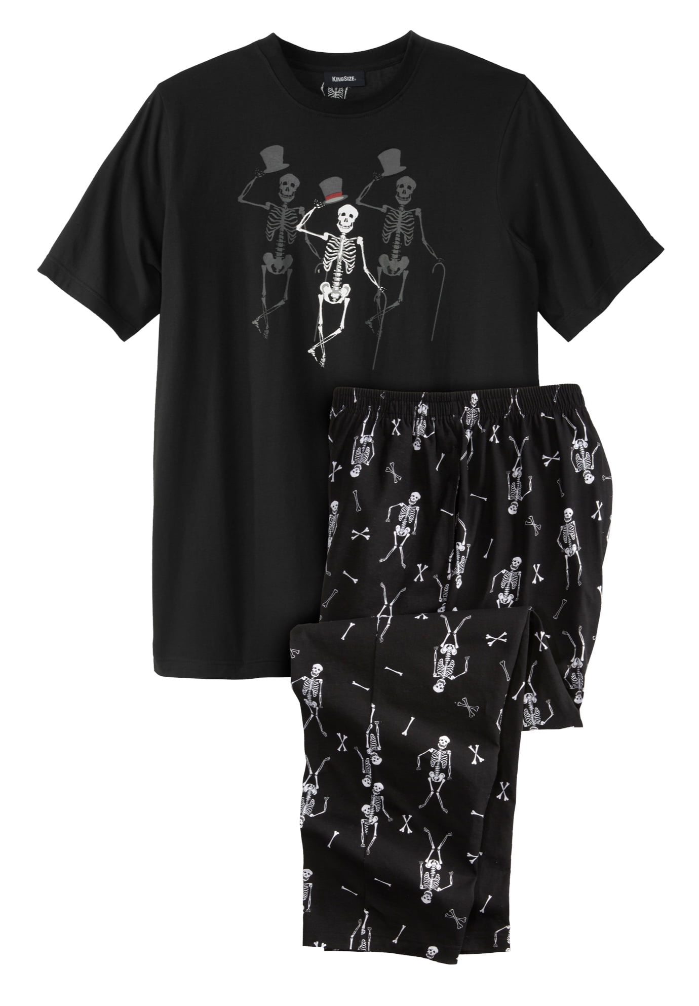 Kingsize Men's Big & Tall Lightweight Cotton Novelty Pj Set Pajamas