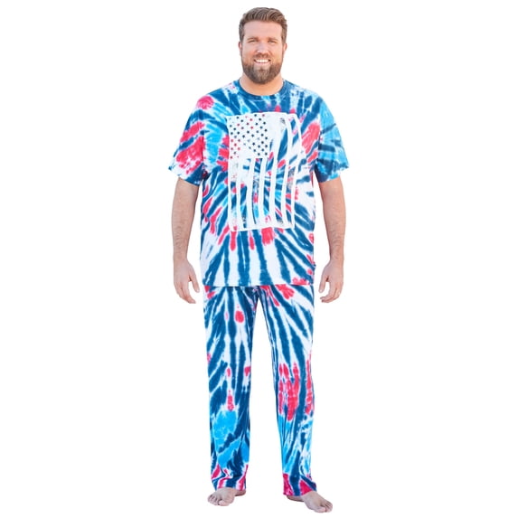 Kingsize Men's Big & Tall Lightweight Cotton Novelty Pj Set Pajamas