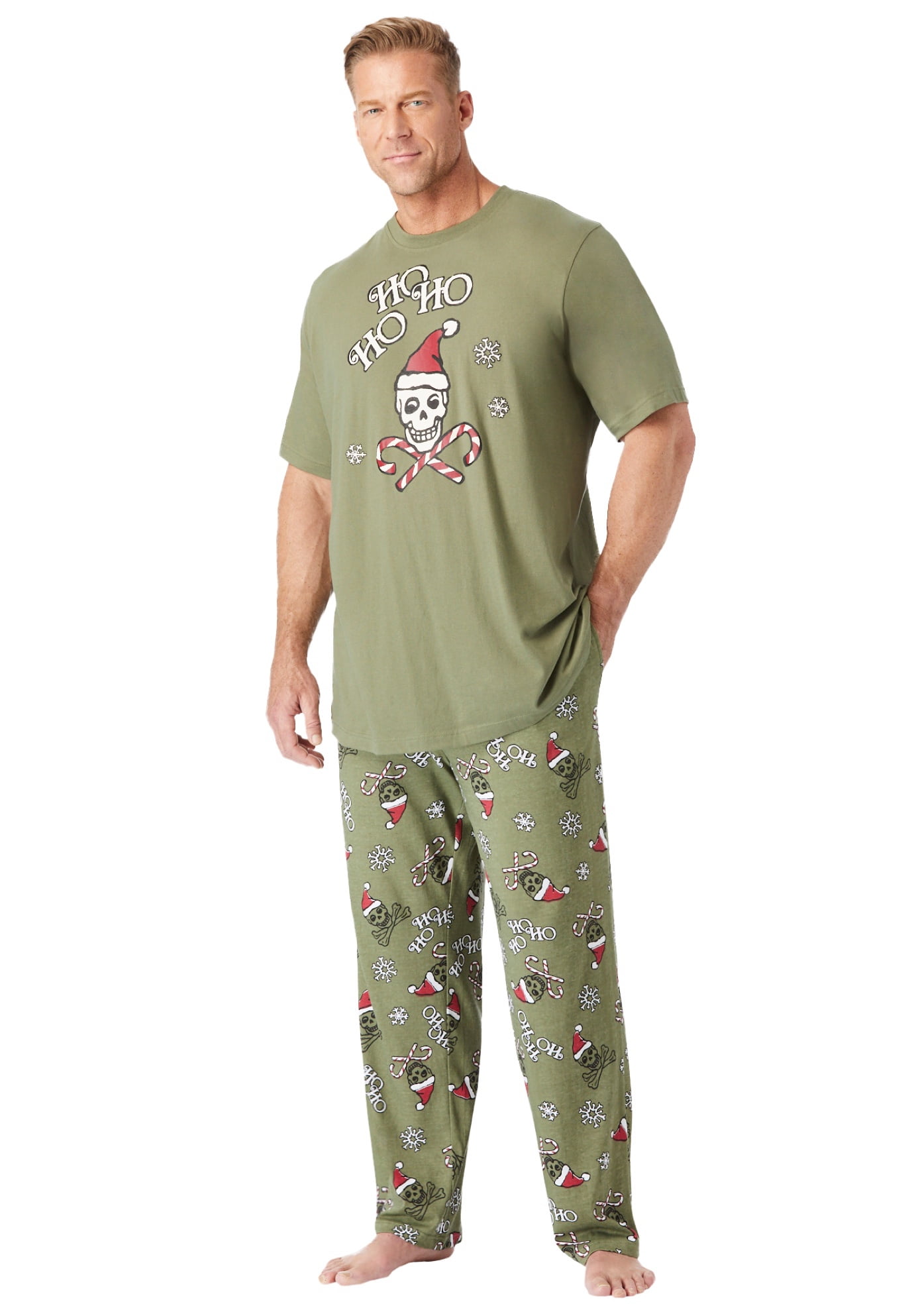 Kingsize Men's Big & Tall Lightweight Cotton Novelty Pj Set Pajamas