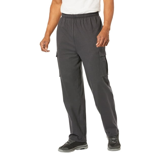Kingsize Men's Big & Tall Lightweight Jersey Cargo Sweatpants