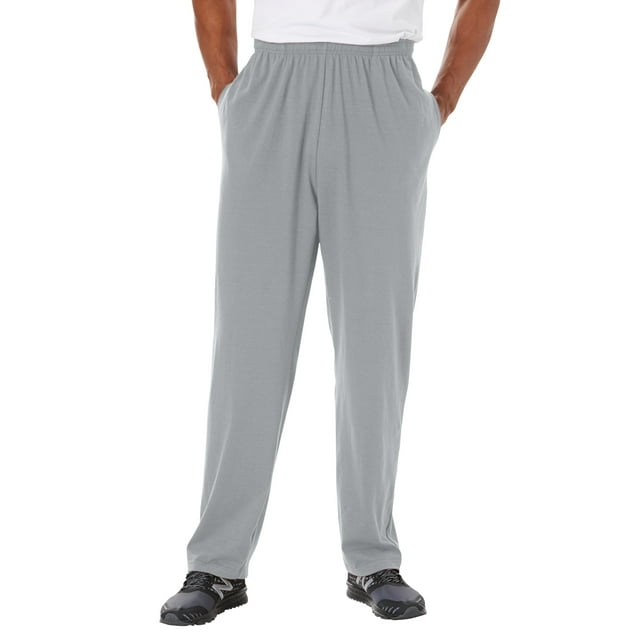 Kingsize Men's Big & Tall Lightweight Jersey Open Bottom Sweatpants