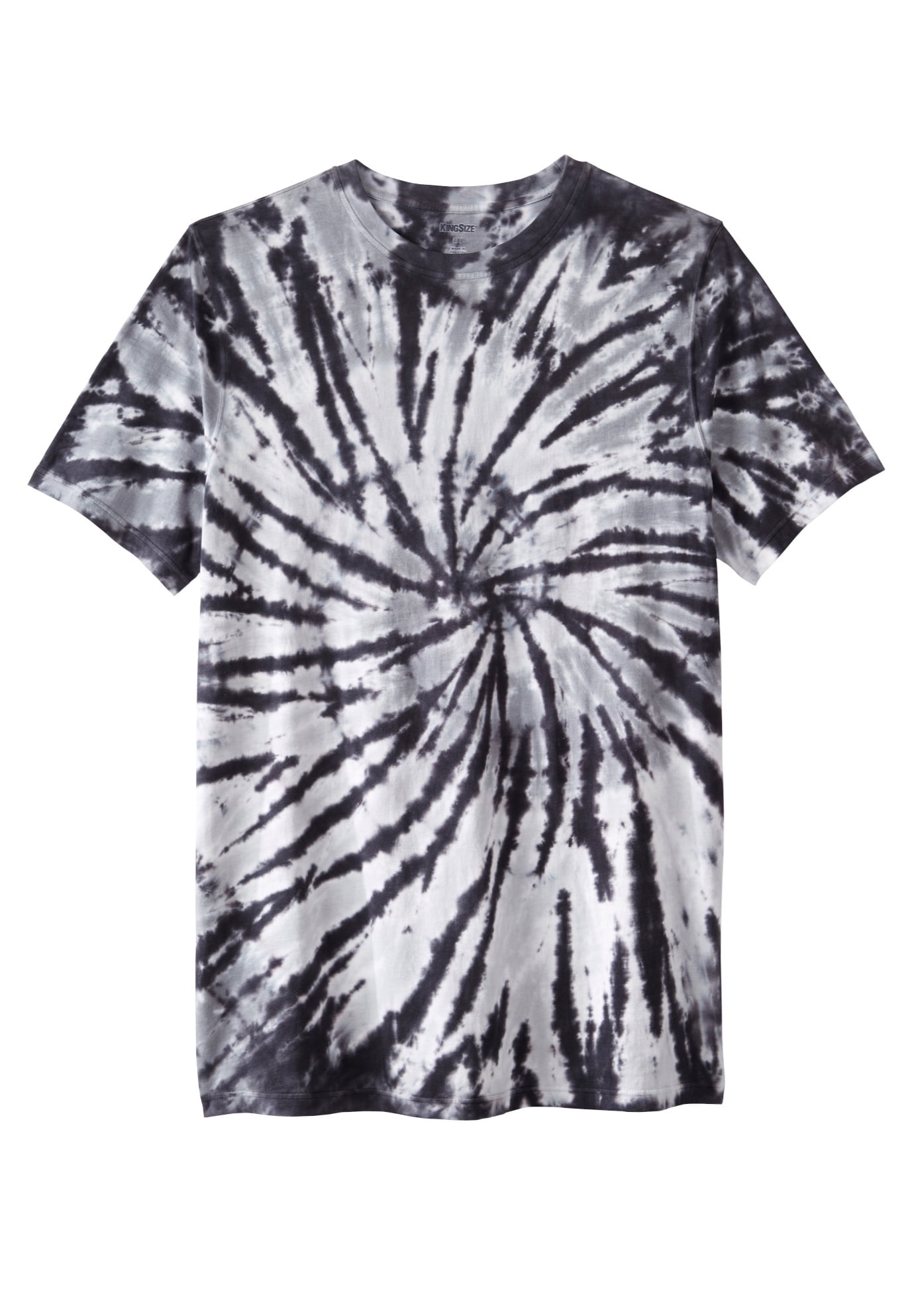 Kingsize Men's Big & Tall Lightweight Longer-Length Tie-Dye Crewneck 